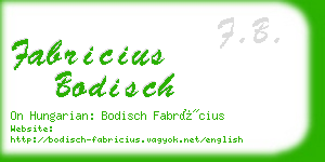 fabricius bodisch business card